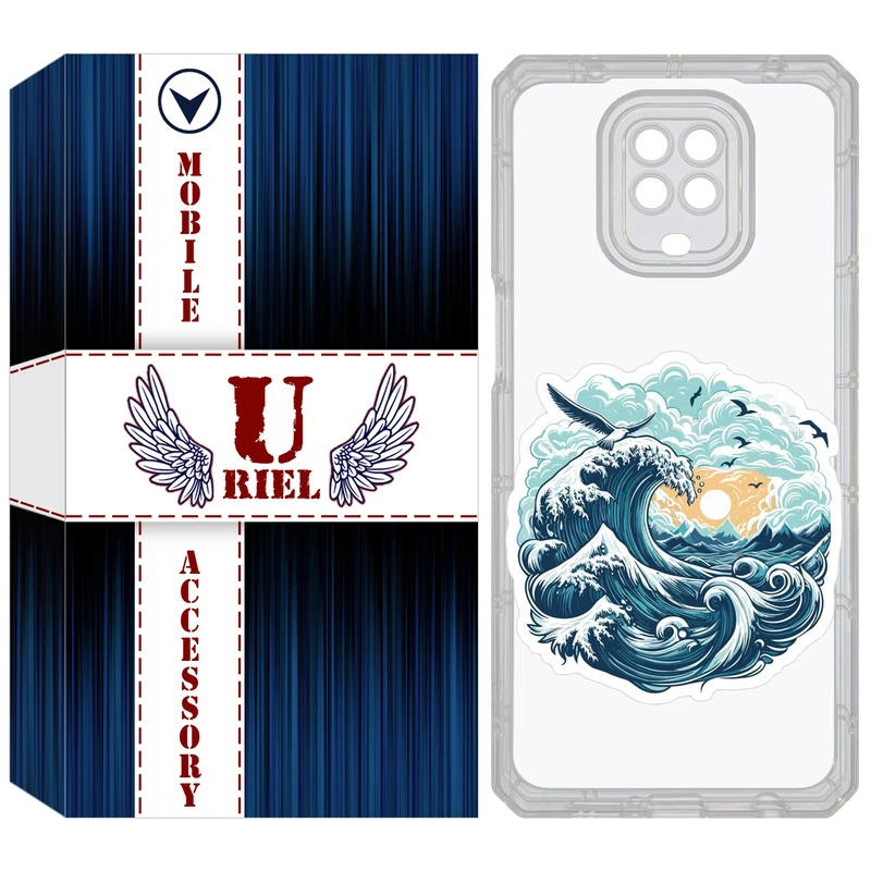 کاور یوریل مدل Clear کد 99 طرح موج دریا مناسب برای گوشی موبایل شیائومی Redmi Note 9S / Note 9 Pro / Note 9 Pro Max