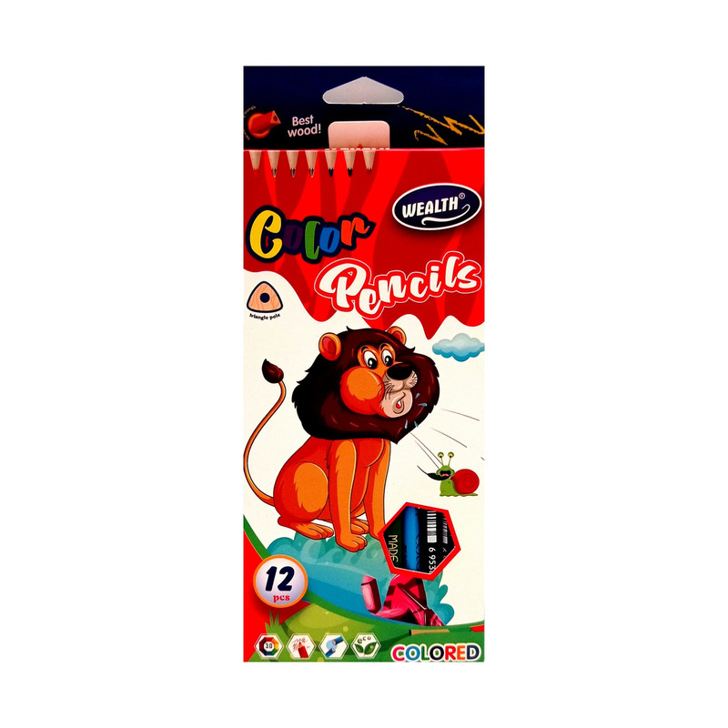 مداد رنگی 12 رنگ ولت مدل حیوانات