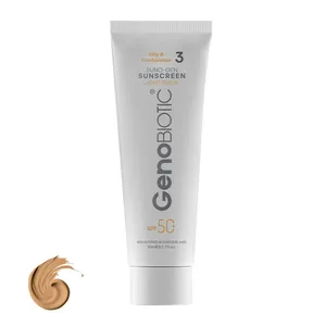 کرم ضدآفتاب رنگی ژنوبایوتیک SPF 50 مدل SUNO محافظ UVA ،UVB، مناسب پوست‌های چرب، حجم 50 میلی‌لیتر
