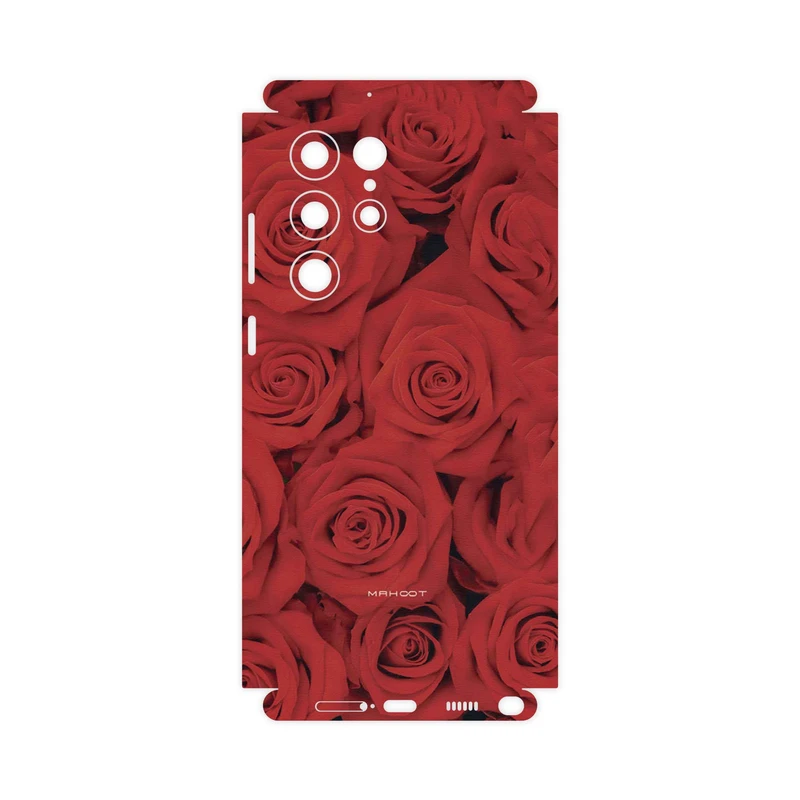 برچسب پوششی ماهوت مدل Red-Flower-FullSkin مناسب برای گوشی موبایل سامسونگ Galaxy S22 Ultra 5G