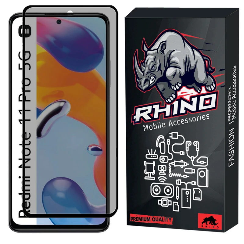 محافظ صفحه نمایش حریم شخصی راینو مدل R-Privacy مناسب برای گوشی موبایل شیائومی Redmi Note 11 Pro 5G