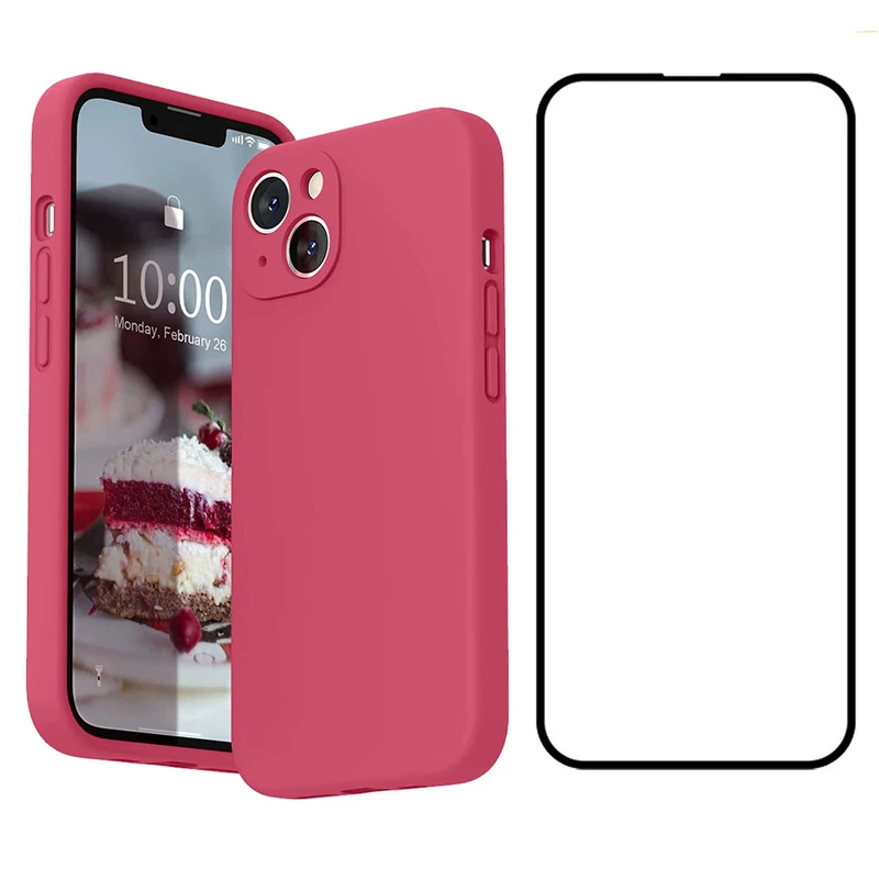 کاور قاب تک مدل SILIC2 مناسب برای گوشی موبایل اپل iPhone 13 به همراه محافظ صفحه نمایش
