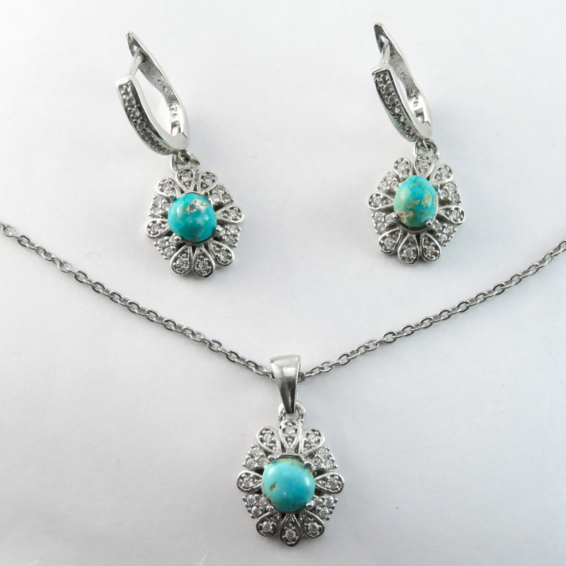 نیم ست نقره زنانه کد AV038-2 نیم ست نقره زنانه کد AV038-2