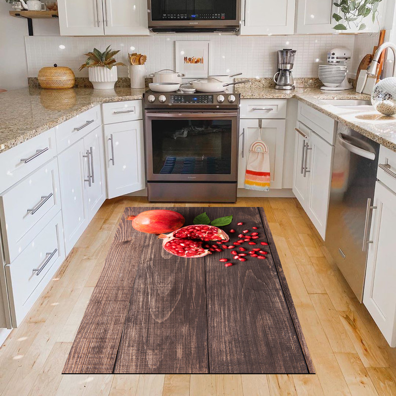 فرش پارچه ای مدل آشپزخانه انار چوبی کد 6036