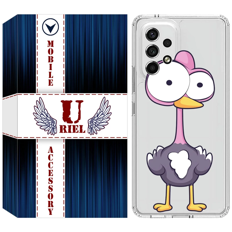 کاور یوریل قاب مدل Clear کد 43 طرح شترمرغ مناسب برای گوشی موبایل سامسونگ Galaxy A32 5G / M32 5G