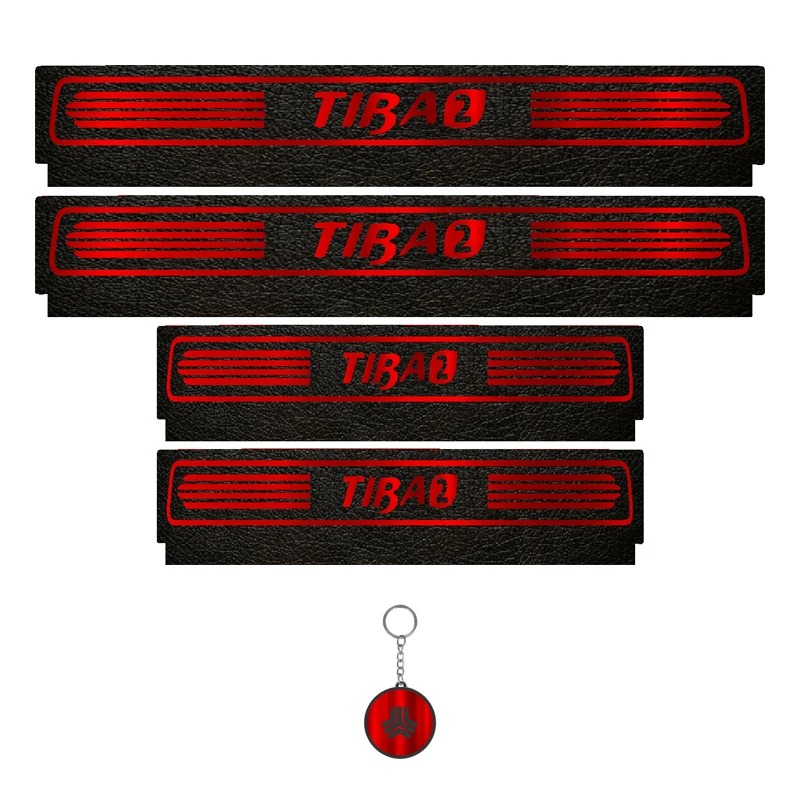 برچسب پارکابی خودرو لندمون کد LM065 MR مناسب برای تیبا دو مجموعه 4 عددی به همراه جا کلیدی