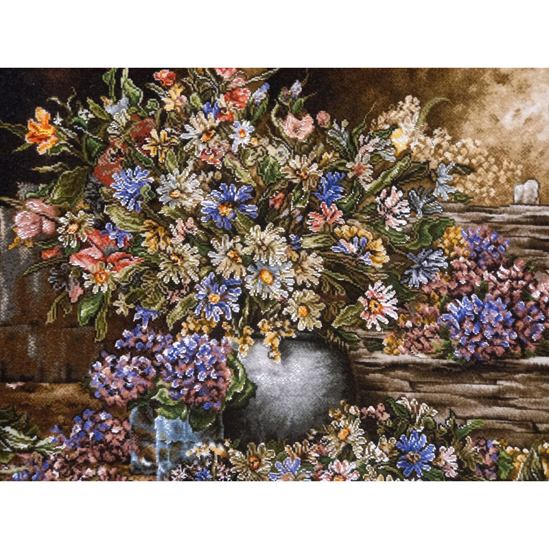 تابلو فرش دستباف مدل گلدان گلریز