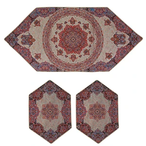 ست 3 تکه رومیزی ترمه دستجردی مدل سپهر کد DRBL3.3