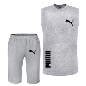 ست تاپ و شلوارک مردانه کد B4 رنگ طوسی