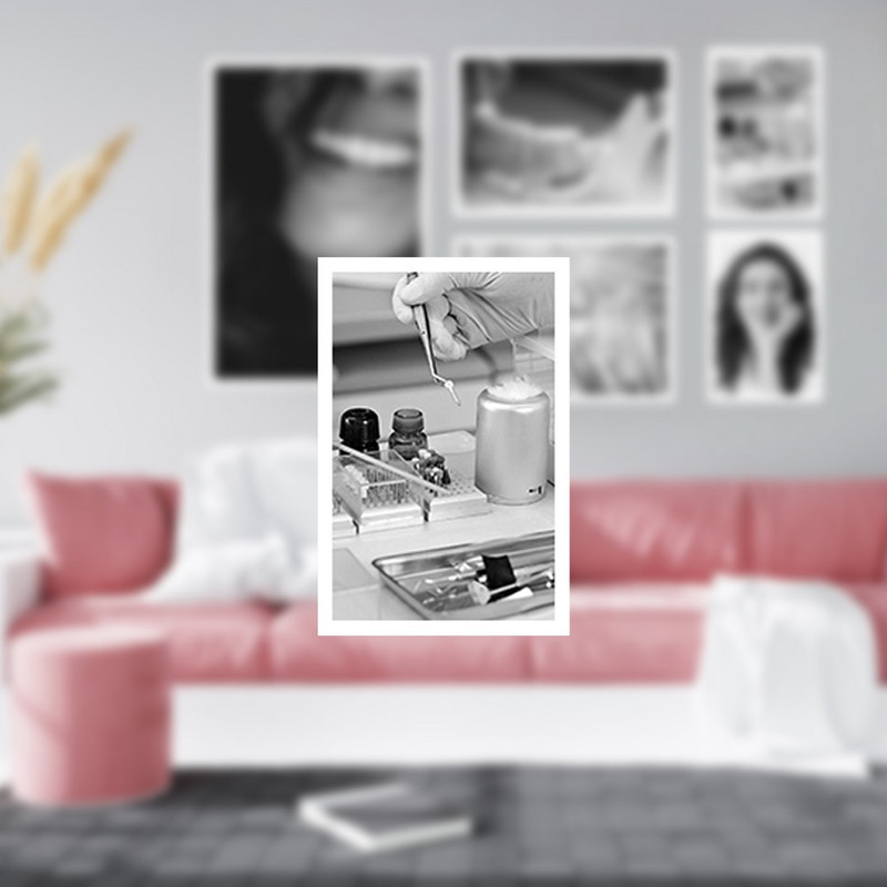 تابلو بکلیت طرح لبخند و مطب دندانپزشکی مدل W-1322 مجموعه 5 عددی