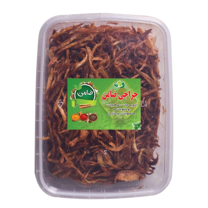 پیاز سرخ شده طلایی خلالی حراجی ضامن - 100 گرم