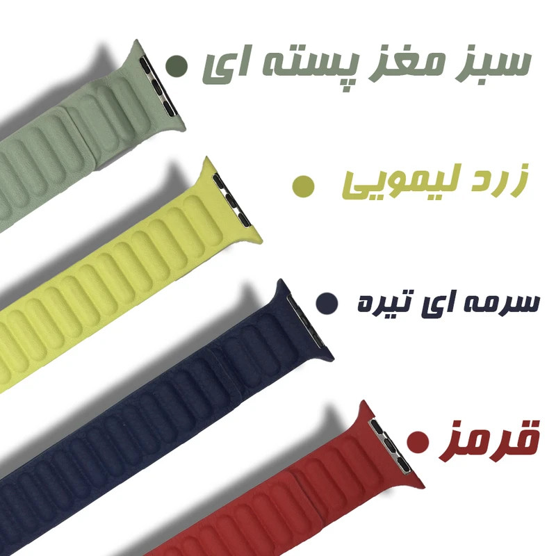 بند پنتر مدل Magnetic Leather 2C Link مناسب برای اپل واچ سری 1/2/3/4/5/6/7/8/9/SE سایز 38/40/41 میلی متری