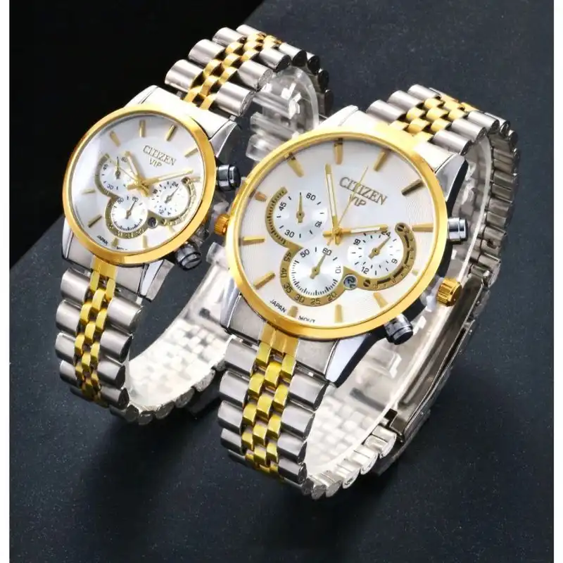 ست ساعت مچی عقربه ای زنانه و مردانه مدل کوکو فلزی