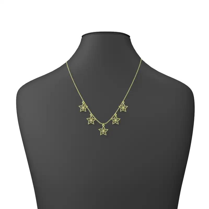 گردنبند طلا 18 عیار زنانه مدوپد مدل گل کد RNA12418