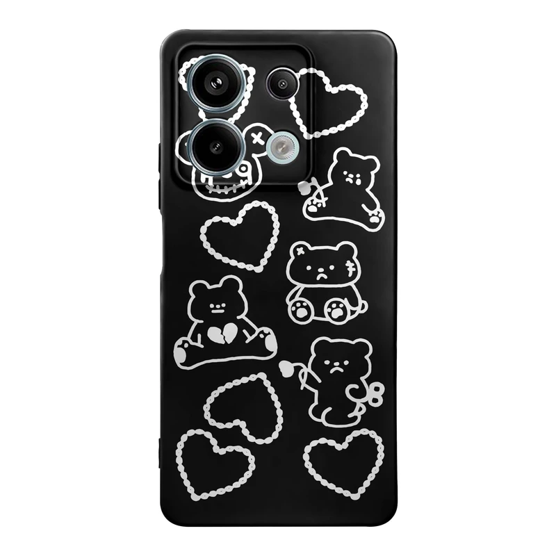 کاور قاب گارد طرح خرس و قلب کد f9219 مناسب برای گوشی موبایل شیائومی Redmi Note 13 Pro 5G