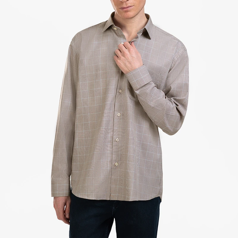 پیراهن آستین بلند یقه کراواتی مردانه ام کی مدل 1829