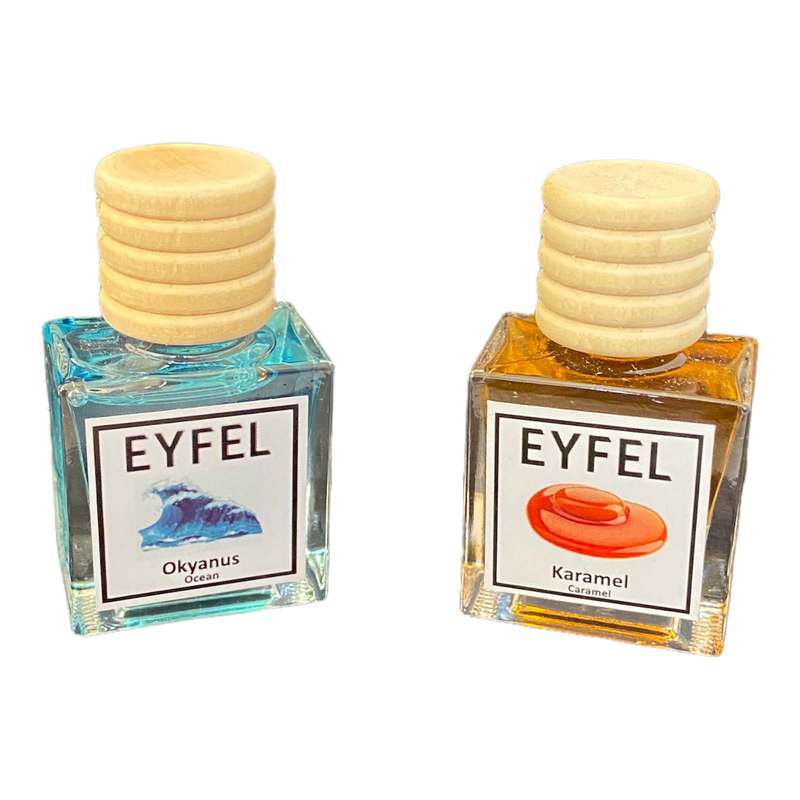 خوشبوکننده خودرو ایفل مدل اقیانوس و کارامل کد Ocean-Caramel حجم 10میلی لیتر بسته 2 عددی