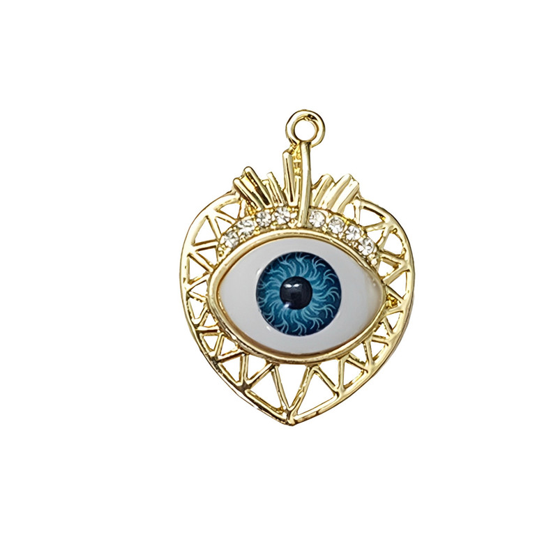 آویز گردنبند دخترانه مدل قلب و چشم زیبا کد 1- 9 