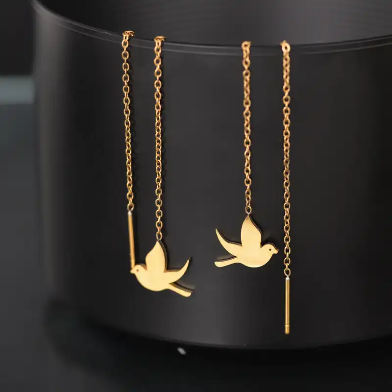 گوشواره زنانه ماصرم مدل بخیه ای کد GO1281