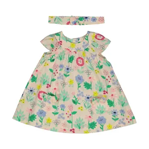 ست پیراهن و هدبند نوزادی دخترانه دبنهامز مدل 222612224011