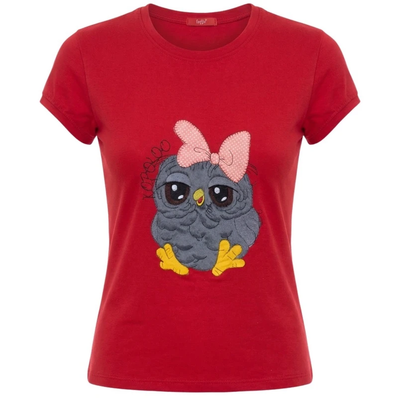 تی‌شرت آستین کوتاه زنانه مدل جغد