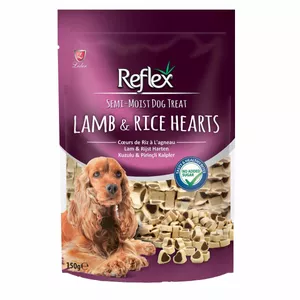 غذای تشویقی سگ رفلکس مدل LAMB & RICE HEARTS وزن 150 گرم