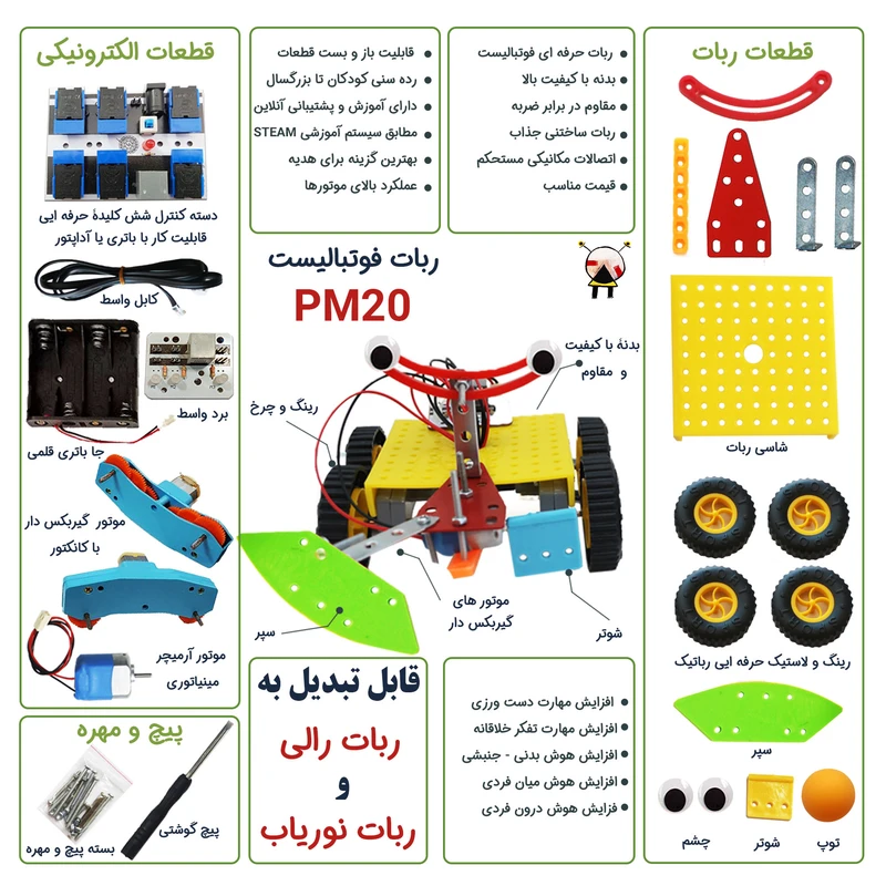 ربات کنترلی مدل فوتبالیست کد PM20 عکس شماره 2