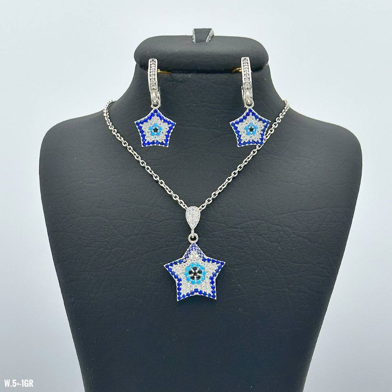 نیم ست نقره زنانه مدل چشم نظرMRJ2532