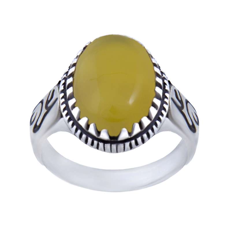 انگشتر نقره مردانه بازرگانی میلادی مدل سنگ عقیق شرف الشمس رکاب حکاکی کد AM_077