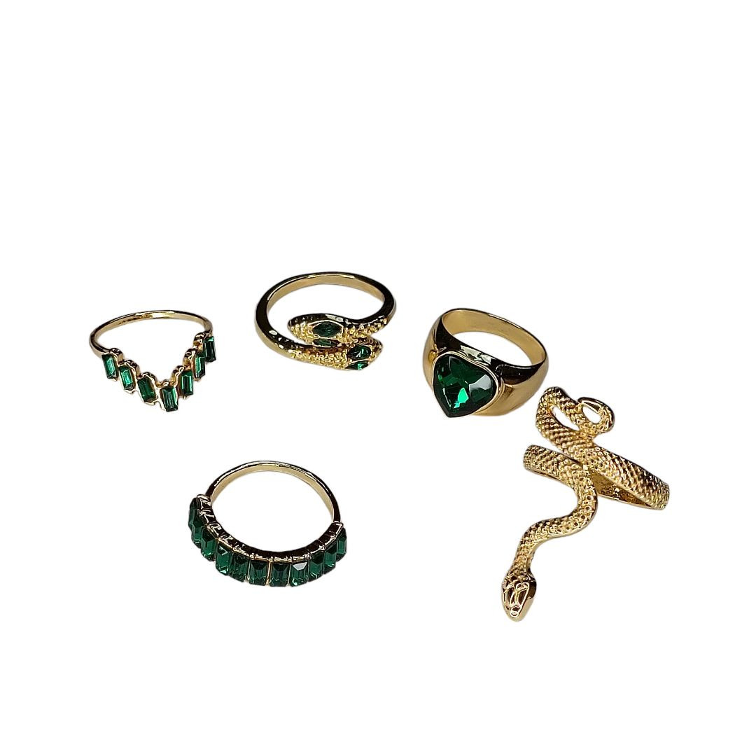 انگشتر دخترانه مدل 345 مجموعه 5 عددی