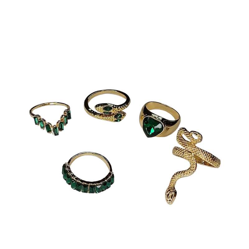 انگشتر دخترانه مدل 345 مجموعه 5 عددی