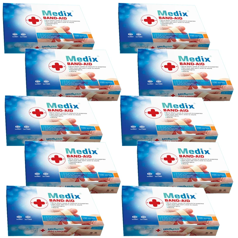  چسب زخم مدیکس مدل Hypoallergic مجموعه 10 عددی