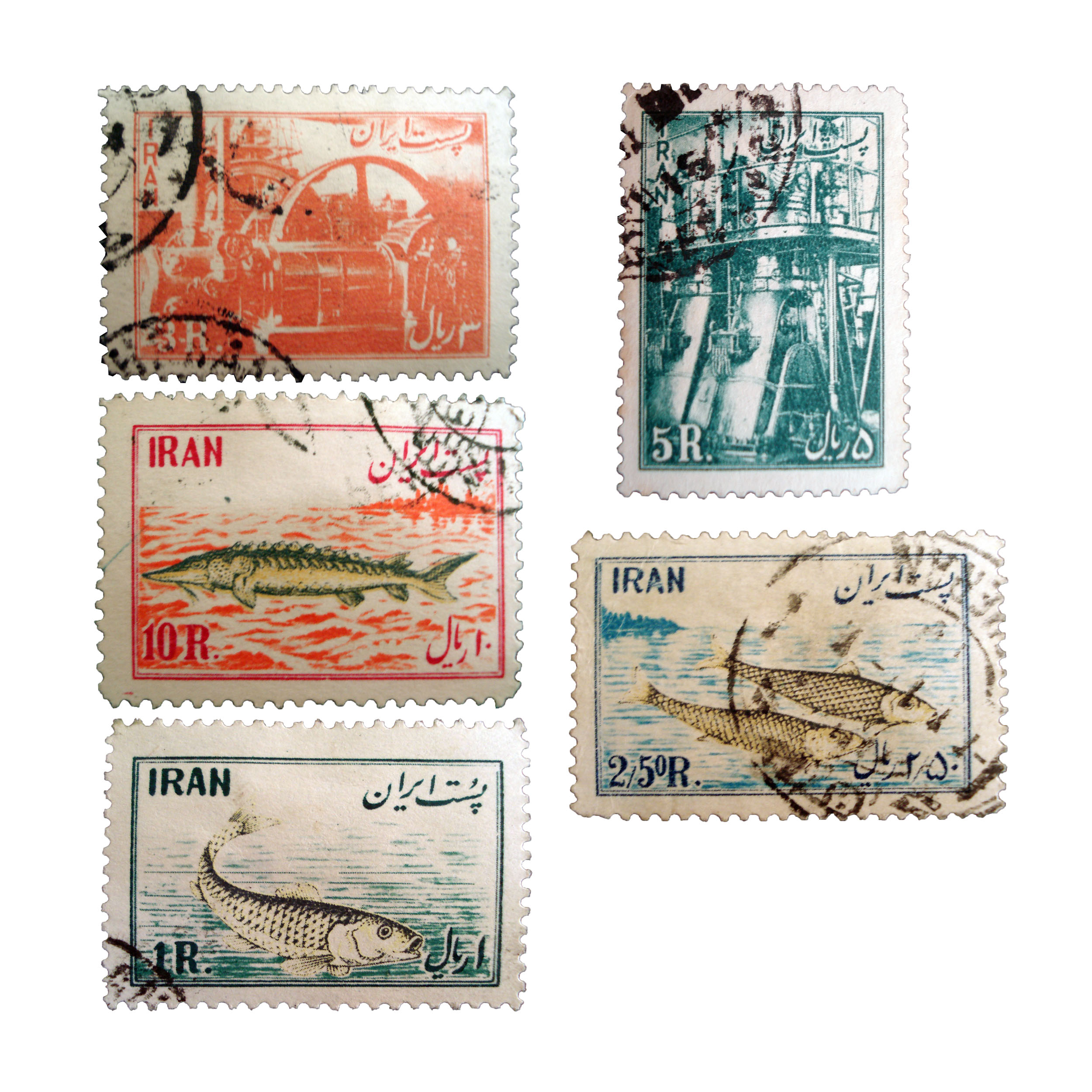 تمبر یادگاری مدل ملی شدن شیلات کد 56 مجموعه 5 عددی