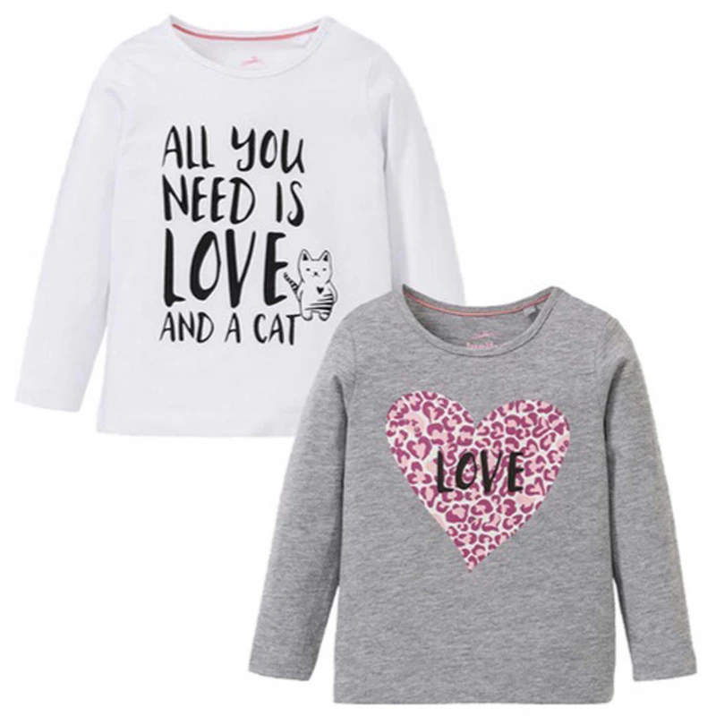 تی‌شرت آستین بلند دخترانه لوپیلو مدل m-345 مجموعه 2 عددی