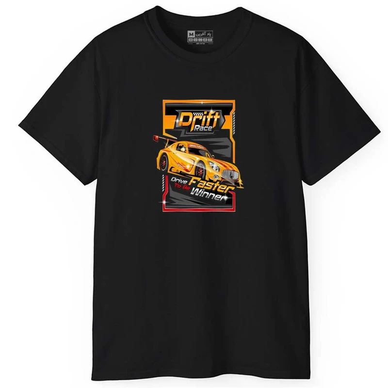تی شرت آستین کوتاه مردانه پاد آفرین مدل اسپرت طرح ماشین مسابقه ای کد 0812