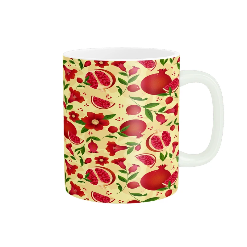 ماگ پادآفرین مدل یلدایی شب یلدا شب چله طرح انار و هندوانه کد p2643