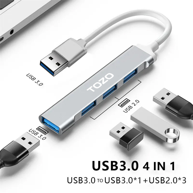 هاب USB چهار پورت USB توزو مدل Flow USB