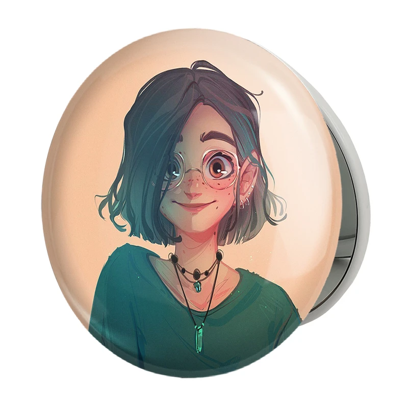 آینه جیبی خندالو طرح دخترانه مدل تاشو کد 25615 