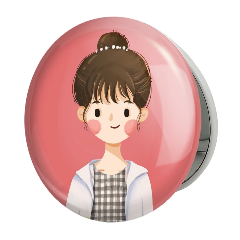 آینه جیبی خندالو طرح دخترانه فانتزی مدل تاشو کد 25713 