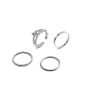 انگشتر دخترانه مدل پروانه بسته 4 عددی