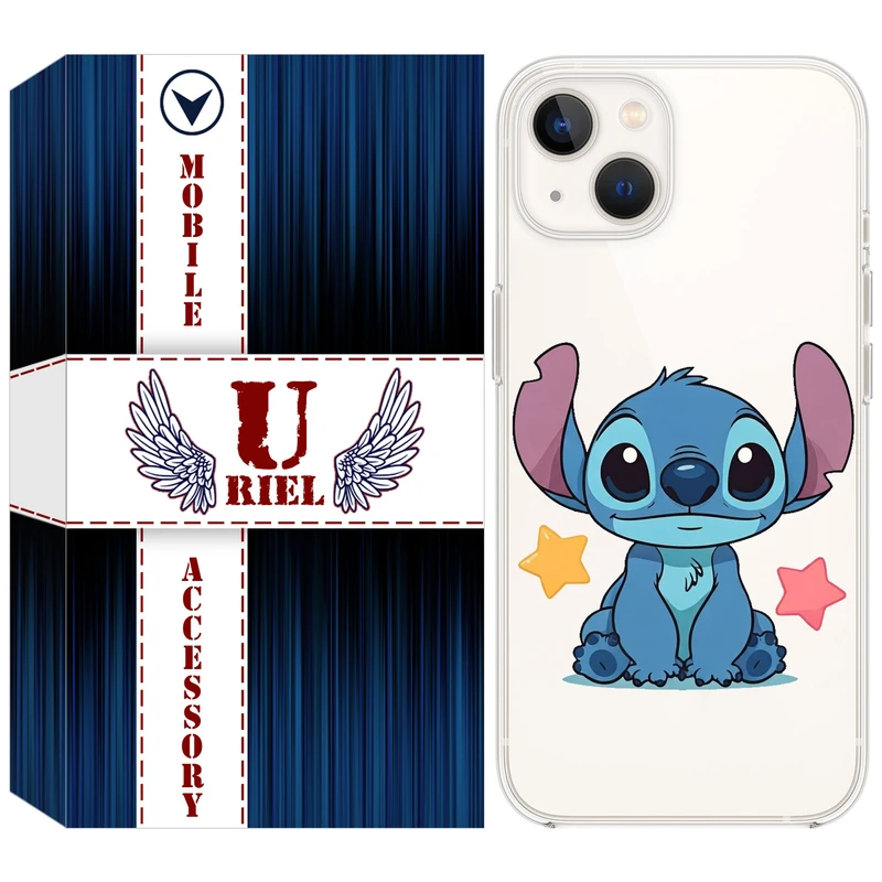 کاور یوریل قاب مدل Clear کد 70 طرح استیچ مناسب برای گوشی موبایل اپل iPhone 13 mini