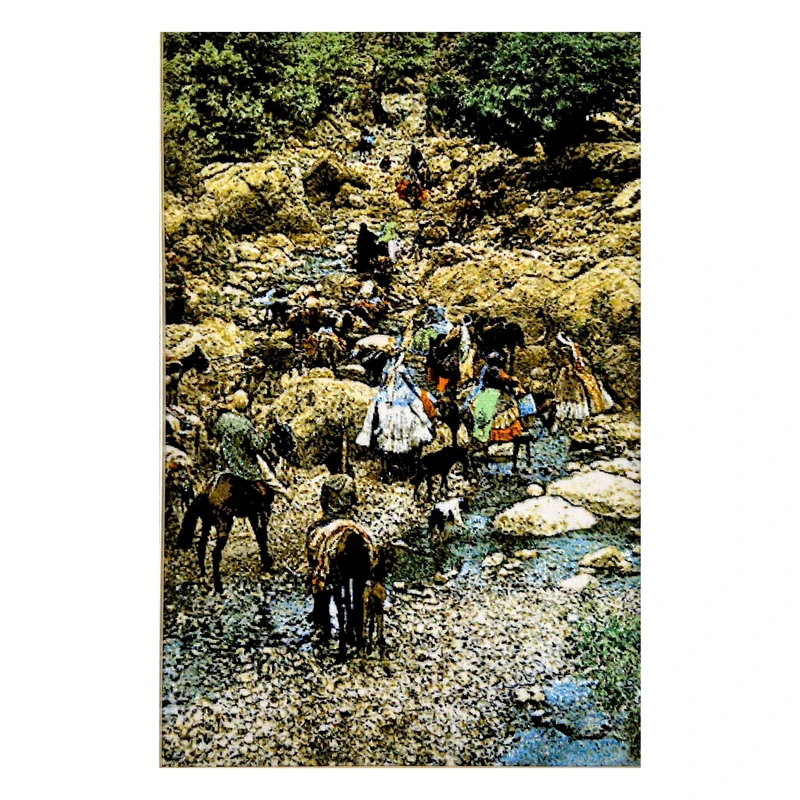 عکس شماره 3 : تابلو فرش دستباف طرح کوچ عشایر برجسته کد ۳۰۰۲