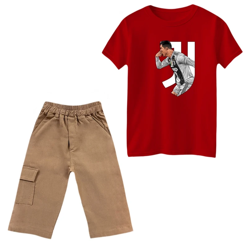 ست تی‌شرت و شلوارک پسرانه مدل رونالدو کد 14