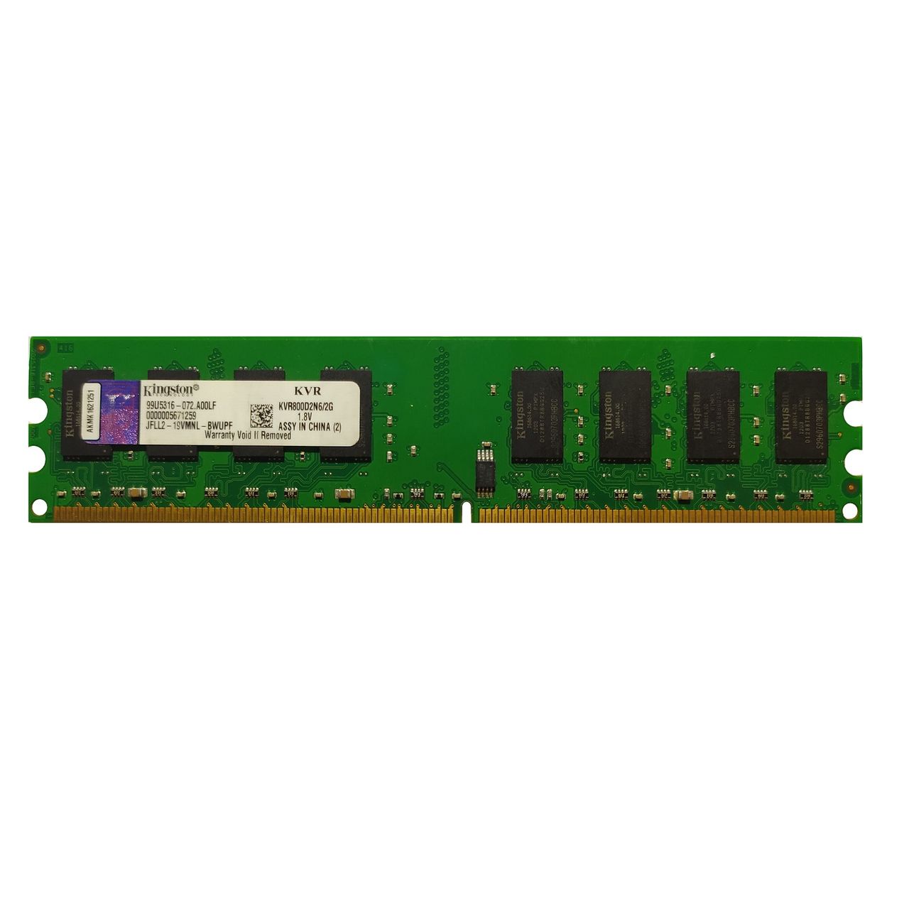 رم دسکتاپ DDR2 تک کاناله 800 مگاهرتز کینگستون مدل KVR800D2N6/2G ظرفیت 2 گیگابایت