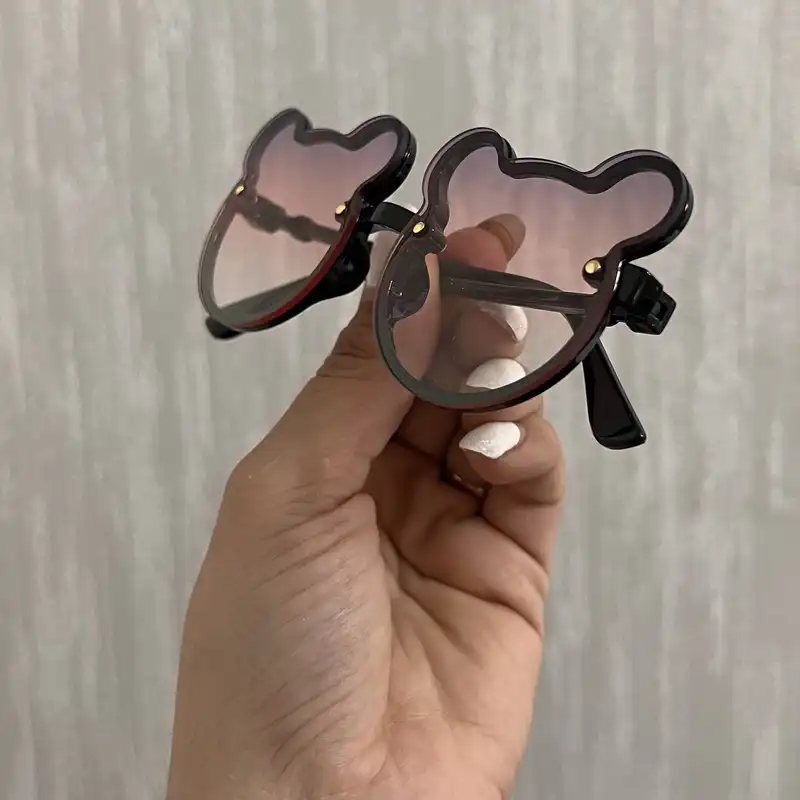 عینک آفتابی بچگانه مدل تدی فانتزی شفاف کد  BLK 88