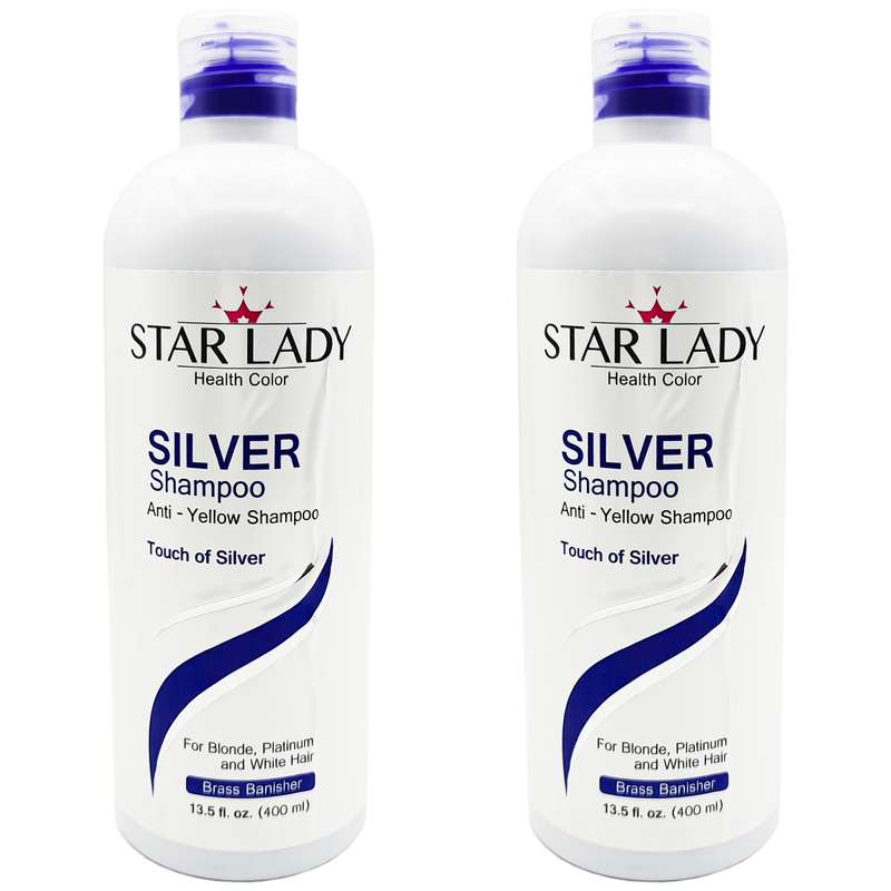 شامپو ضد زردی استار لیدی مدل Silver حجم 400 میلی لیتر مجموعه 2 عددی