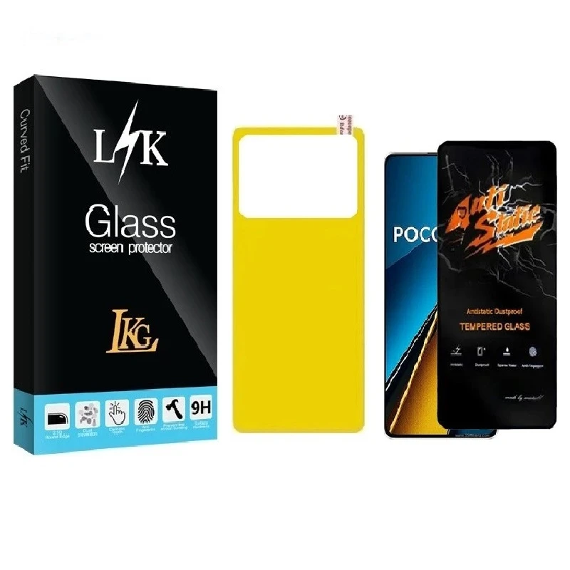محافظ صفحه نمایش ال کا جی مدل LKK Antistatic مناسب برای گوشی موبایل شیائومی POCO X6 به همراه مافظ پشت گوشی