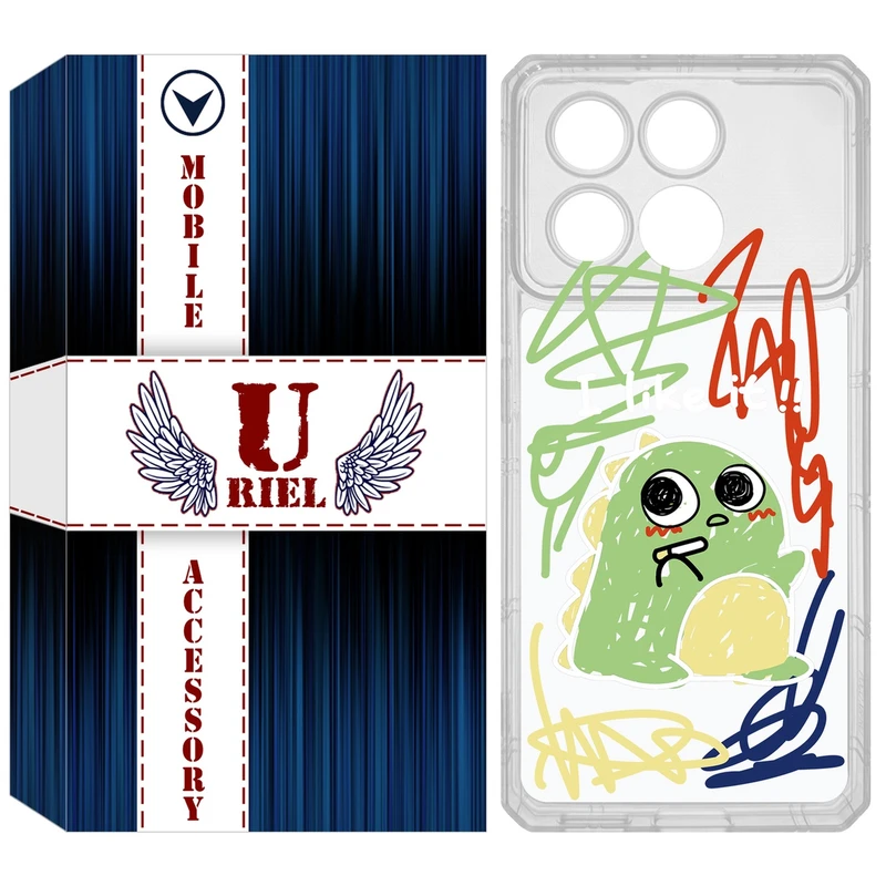 کاور یوریل مدل Clear کد 21 طرح دایناسور نقاش مناسب برای گوشی موبایل شیائومی Poco X6 Pro