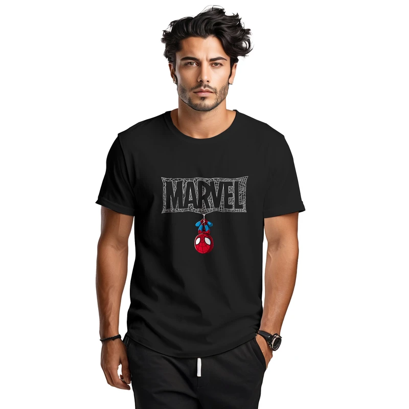 تی شرت آستین کوتاه مردانه مدل 14020828e رنگ مشکی