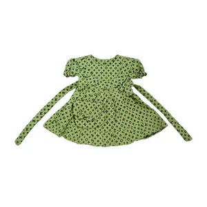 پیراهن آستین کوتاه یقه گرد دخترانه کد 0068 به همراه کیف